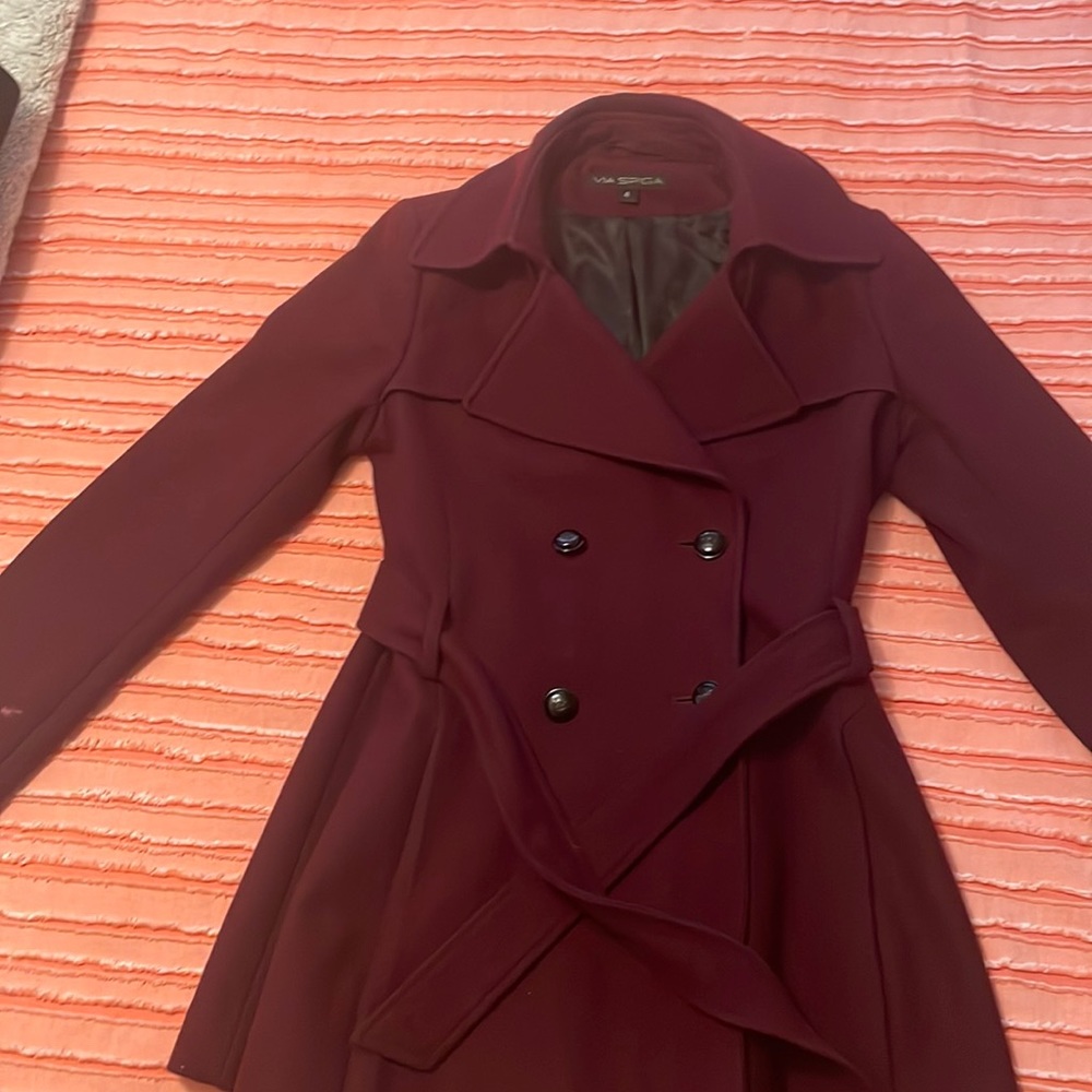 Maroon coat size 4 via spiga coat